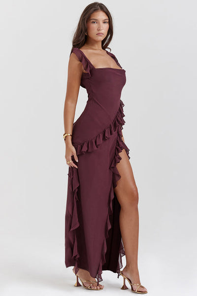 Amira Long Dress - Dark Plum