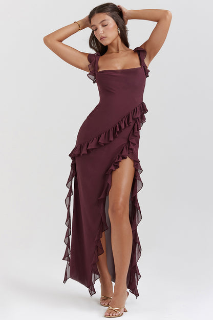 Amira Long Dress - Dark Plum